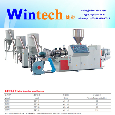 High quality high output plastic granulation/granules/granulars/pelletizing PVC granule cling film extruder machine